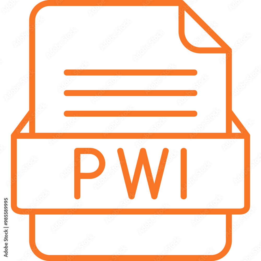 PWI File Format Vector Icon Design PWI File Format Vector Icon Design