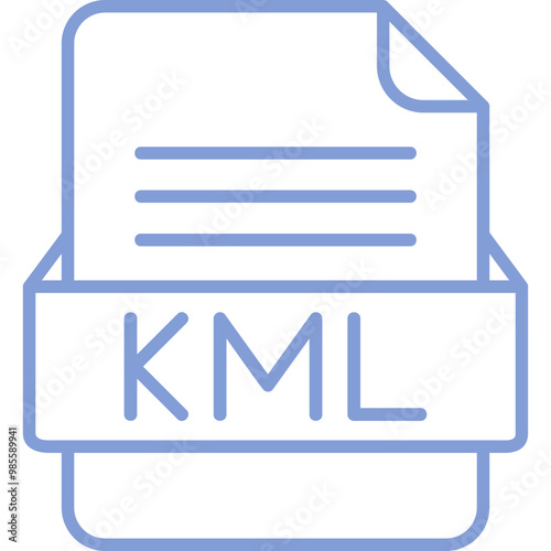 KML File Format Vector Icon Design