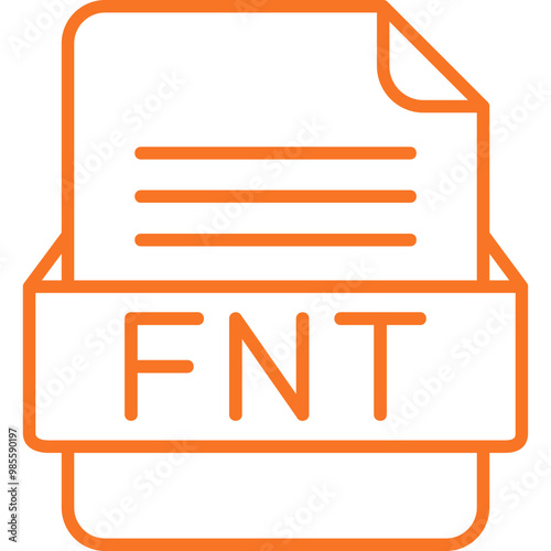 FNT File Format Vector Icon Design