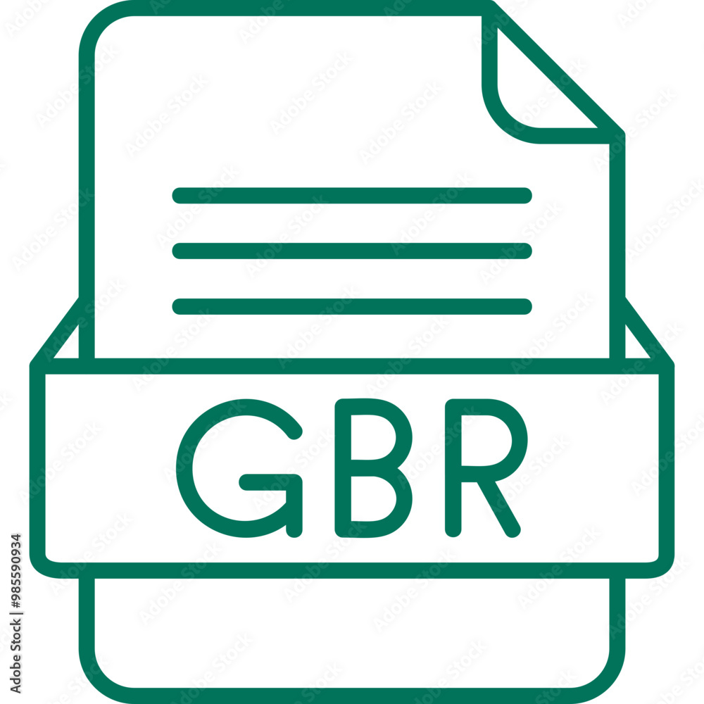 GBR File Format Vector Icon Design GBR File Format Vector Icon Design