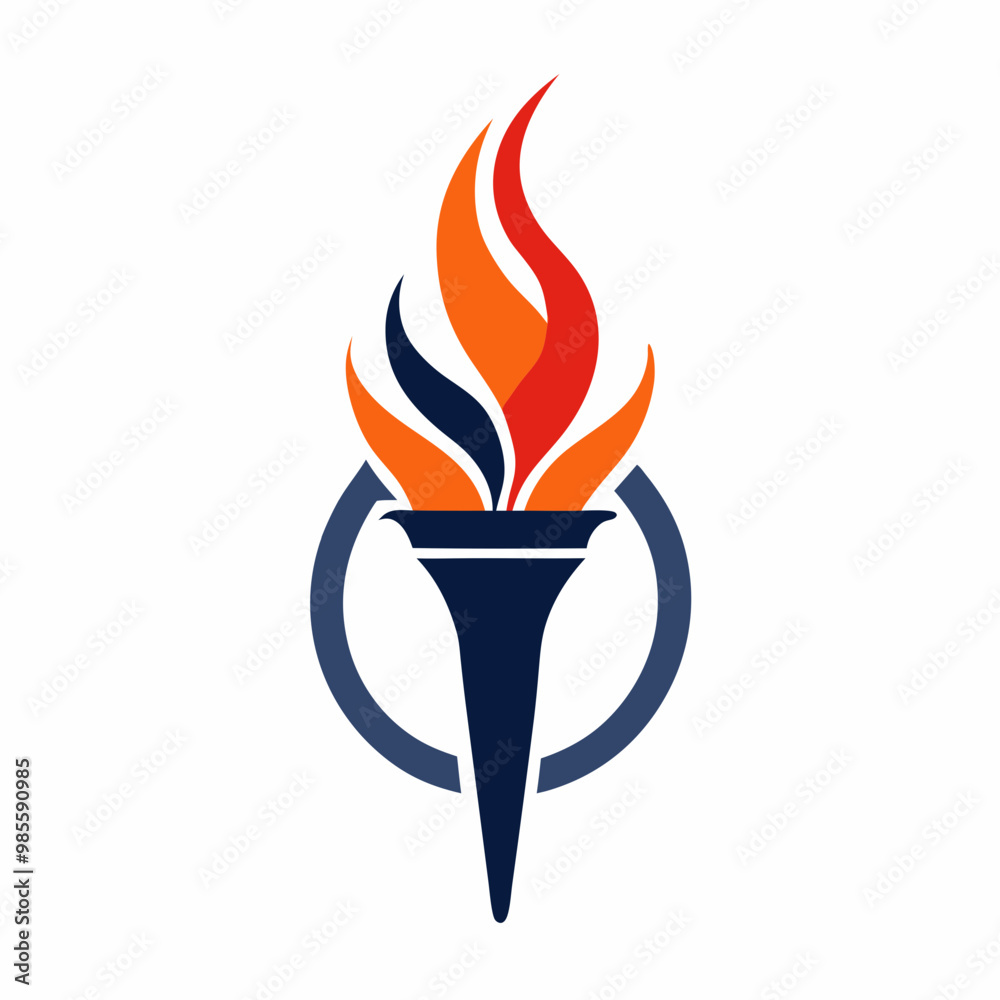 Red and Blue Torch Logo Red and Blue Torch Logo