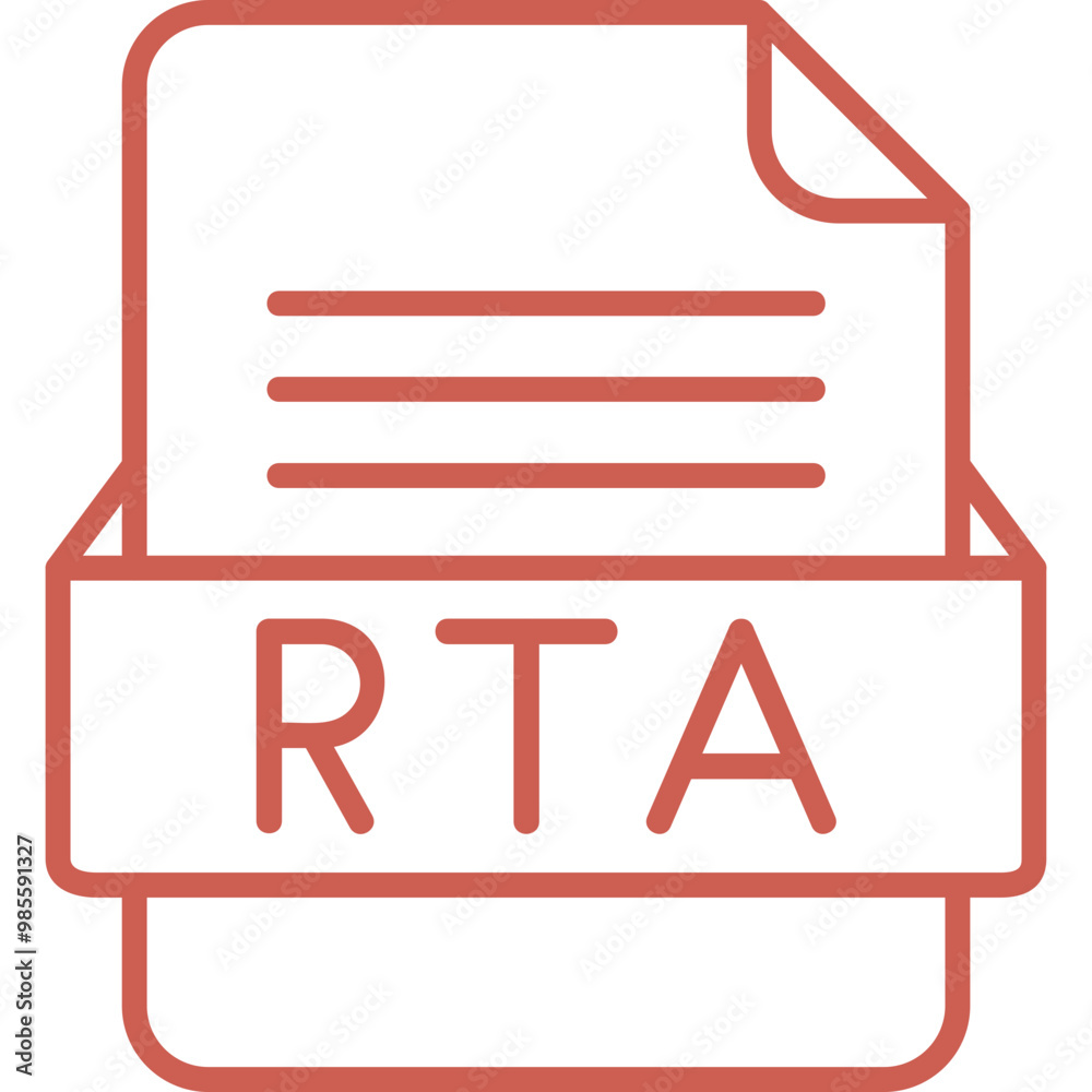 RTA File Format Vector Icon Design