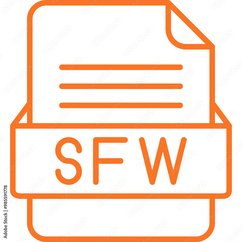 SFW File Format Vector Icon Design SFW File Format Vector Icon Design