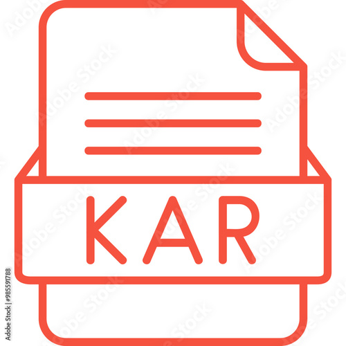 KAR File Format Vector Icon Design