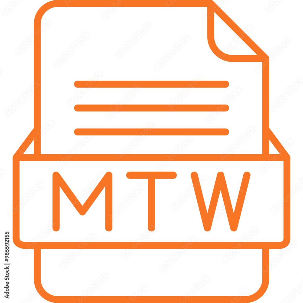 MTW File Format Vector Icon Design MTW File Format Vector Icon Design
