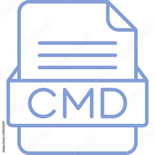 CMD File Format Vector Icon Design