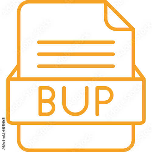 BUP File Format Vector Icon Design