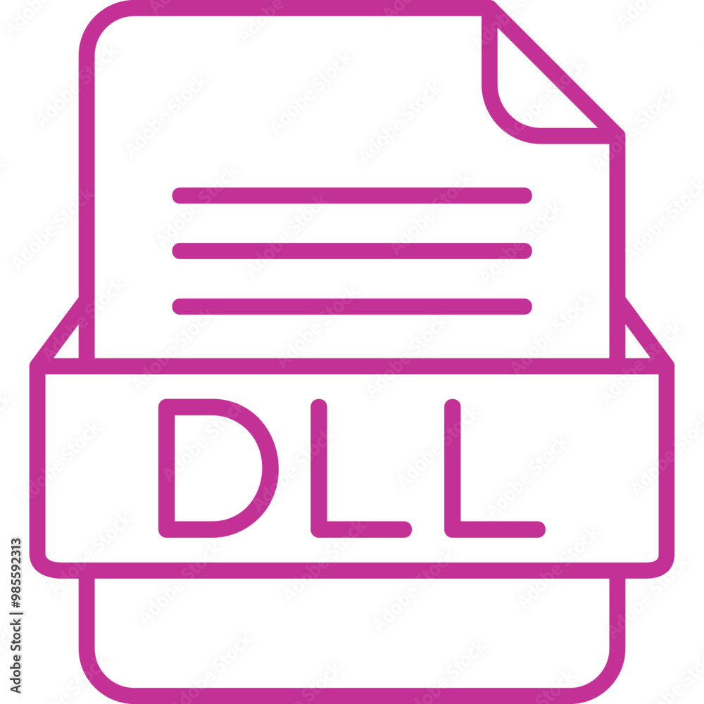 DLL File Format Vector Icon Design DLL File Format Vector Icon Design