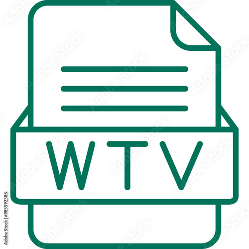 WTV File Format Vector Icon Design