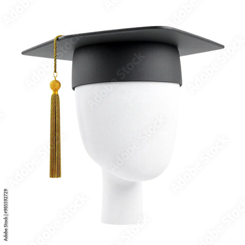 3d render craton character with academic cap on Isolated transparent background png. generated with AI photo