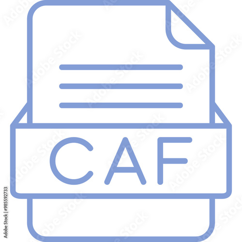 CAF File Format Vector Icon Design