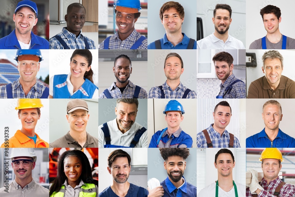 Professional Worker Group. Engineers, Handymen Professional Worker Group. Engineers, Handymen