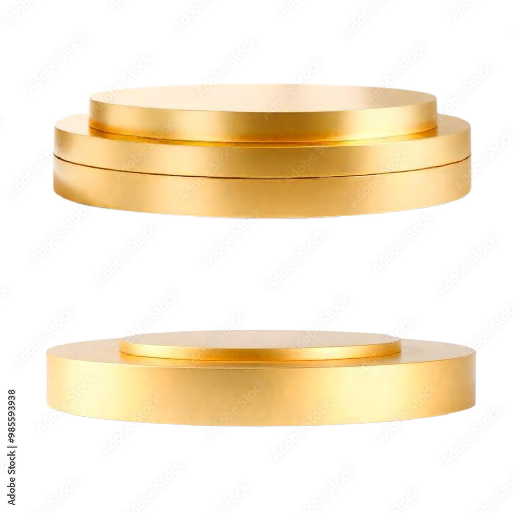 3D rendering of a luxurious gold product display podium featuring on Isolated transparent background png. generated with AI 3D rendering of a luxurious gold product display podium featuring on Isolated transparent background png. generated with AI