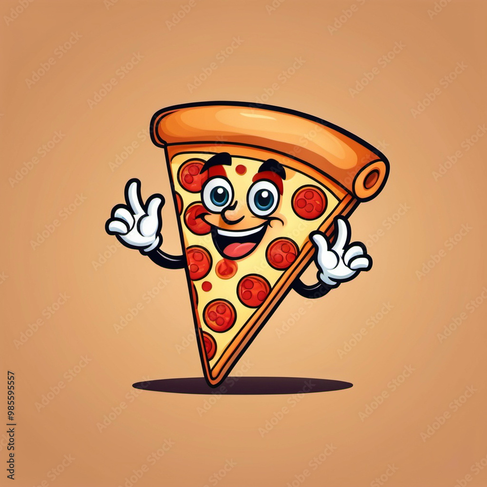 Pizza mascot cartoon character logo Pizza mascot cartoon character logo