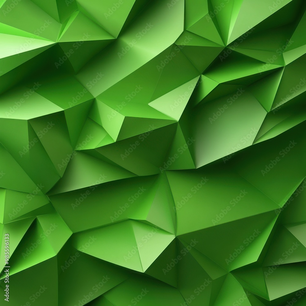 Obraz premium Green Geometric Low Poly Background