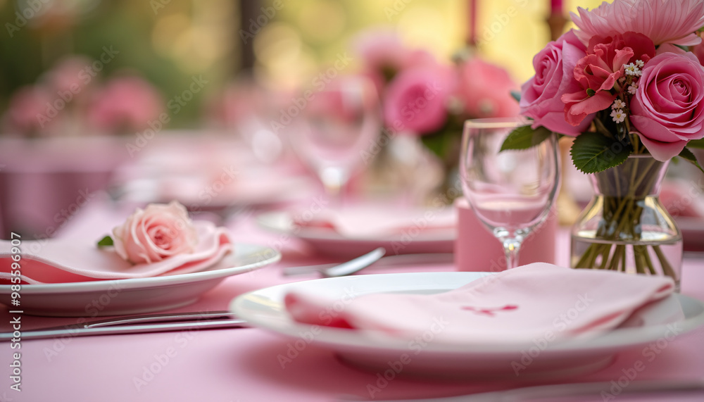 Unity in Support: Pink Table Setting for Charity Dinner Unity in Support: Pink Table Setting for Charity Dinner