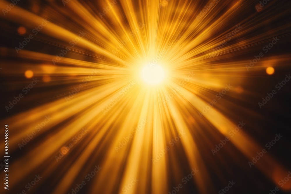 Sunlight overlay for design with transparent lens effect on black background