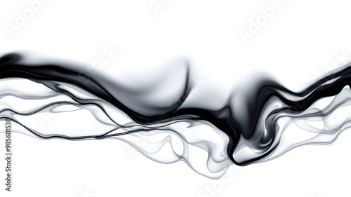 Abstract black and white smoke swirl