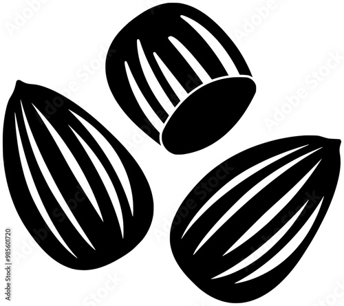 almond illustration peanut silhouette food logo nut icon hazelnut outline seed pistachio walnut cashew healthy snack hazel nutshell macadamia shape to vector graphic background