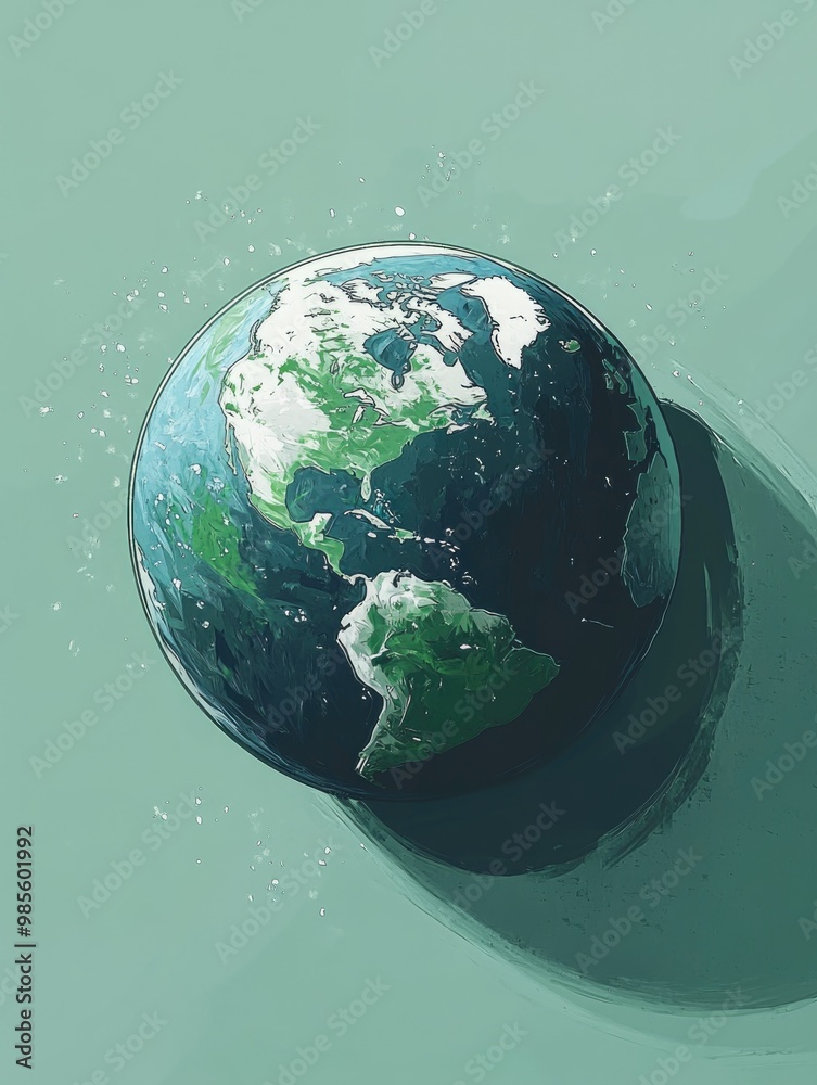 Fototapeta premium Earth Floating in Water