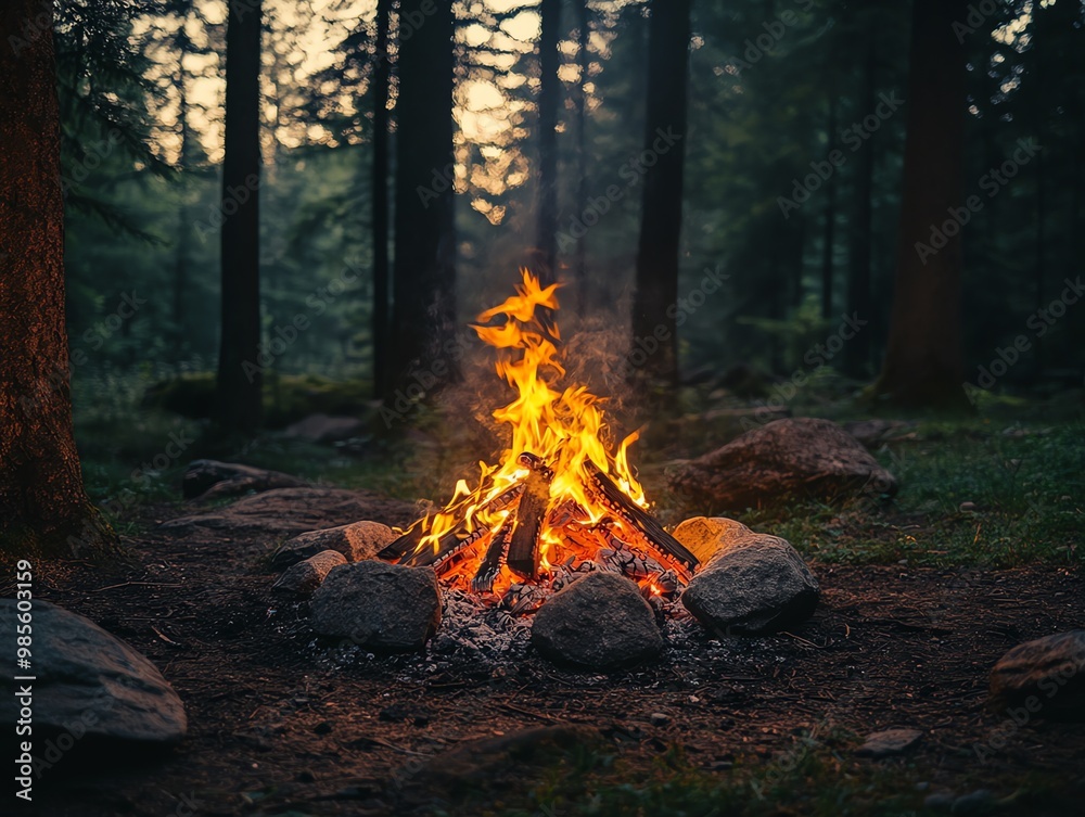 Campfire in a Forest. Campfire in a Forest.
