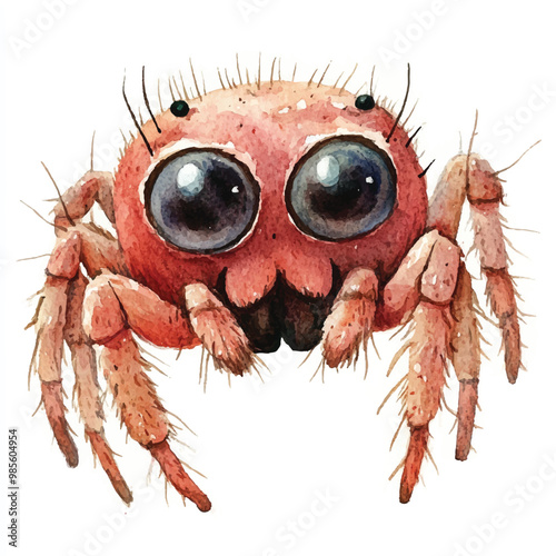 Spider watercolor clipart illustration isolated