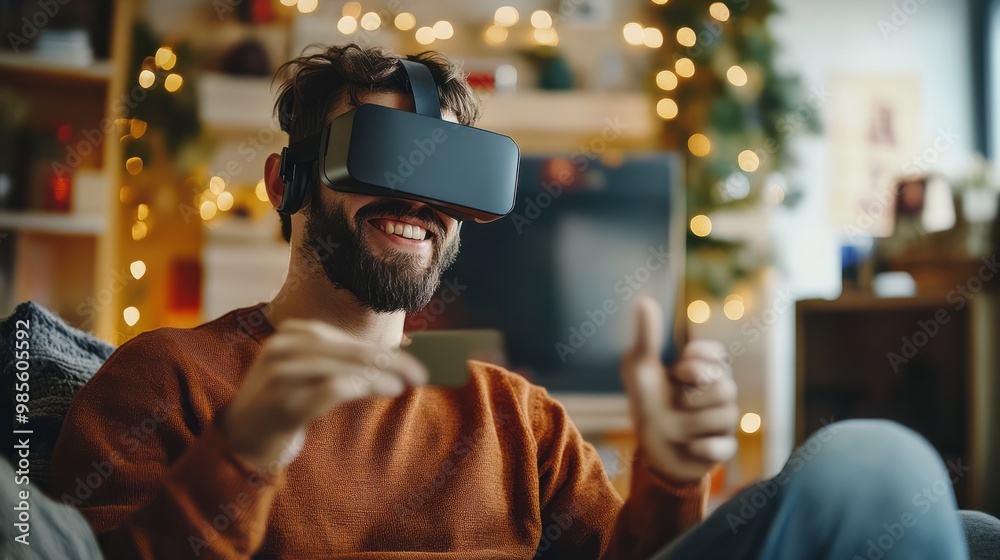 Man enjoying online sale weekend cyber Monday and black friday Man enjoying online sale weekend cyber Monday and black friday