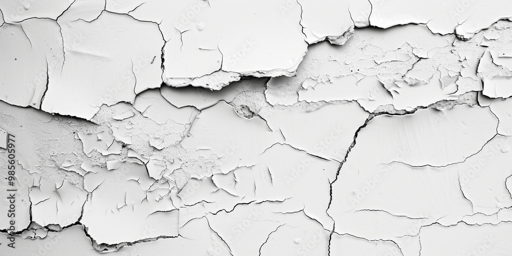 Fototapeta premium Rustic Texture of Peeling White Paint on a WalL