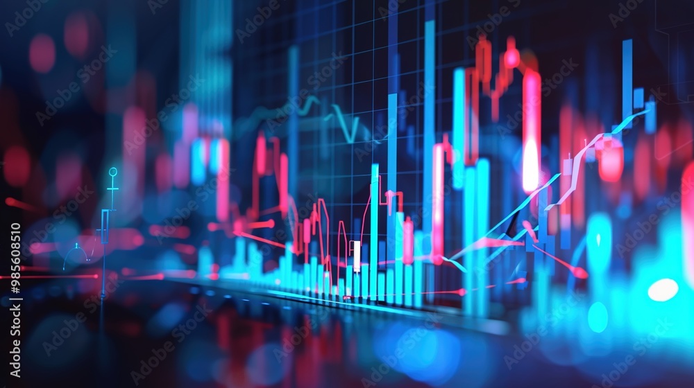 analysis on the monitor. Concept of fundamental and technical analysis. Stock market charts analysis on the monitor. Concept of fundamental and technical analysis. Stock market charts