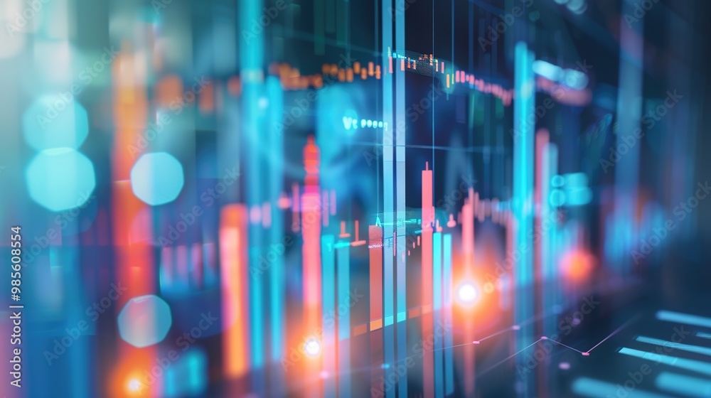 analysis on the monitor. Concept of fundamental and technical analysis. Stock market charts analysis on the monitor. Concept of fundamental and technical analysis. Stock market charts