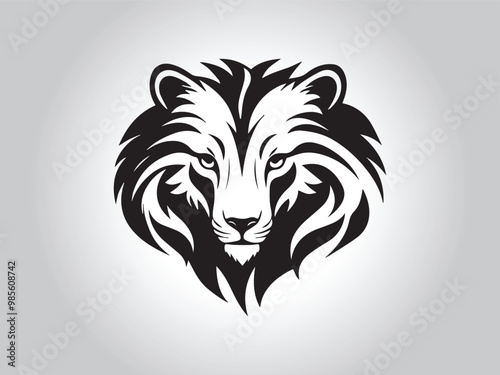 Animal logo Isolated Black on White background photo