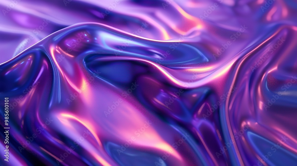 Obraz premium Purple Blue Shiny Background Latex Glossy Neon Colors