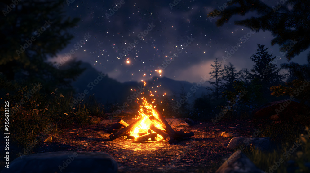 Enchanting Campfire Night in the Wilderness Enchanting Campfire Night in the Wilderness