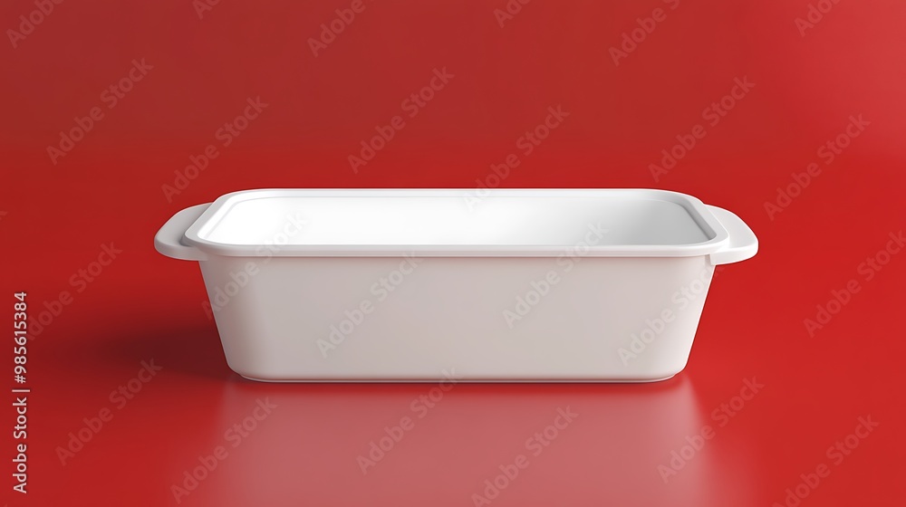White Plastic Container on a Red Background White Plastic Container on a Red Background