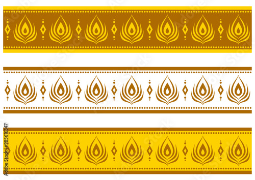 インド風の飾り罫セット。ベクターデータ。