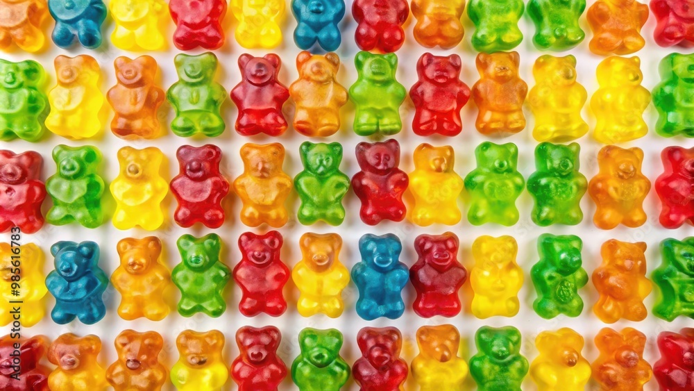 Colourful pattern of gummy teddy bears Colourful pattern of gummy teddy bears
