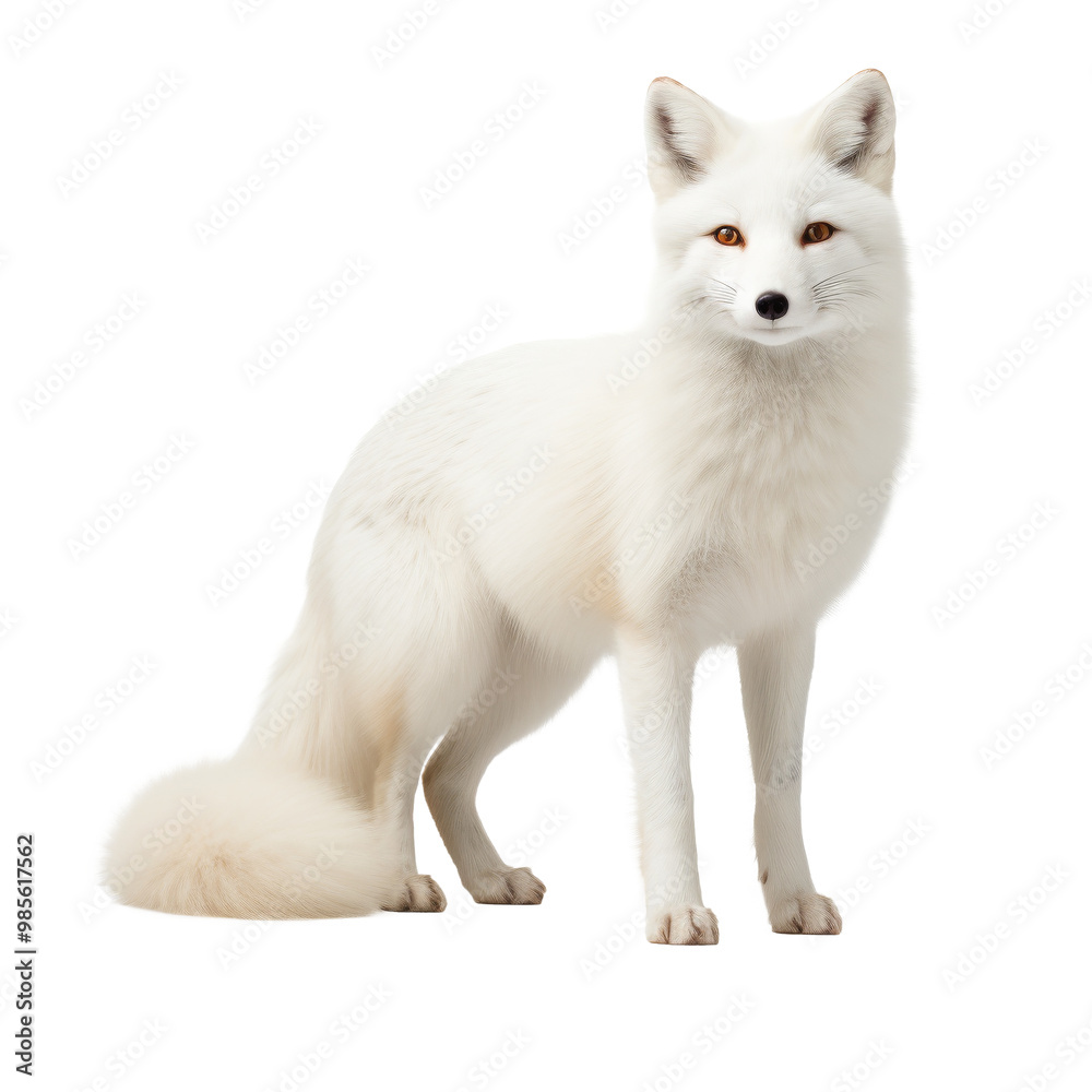 cute white fox isolated on white cute white fox isolated on white