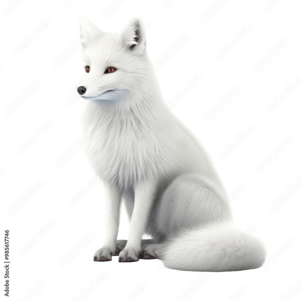 Obraz premium cute white fox isolated on white