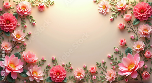 spring flowers frame