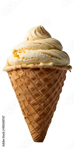 Ice cream cone Isolated on a white transparent background photo