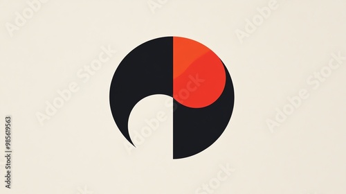 Abstract minimalist geometric design of overlapping black, red, and white circles. Free Download Abstract minimalist geometric design of overlapping black, red, and white circles. - GFXLoad