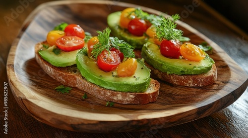 Avocado Toast with Cherry Tomatoes and Parsley