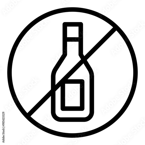 No alcohol icon. Vector line icon