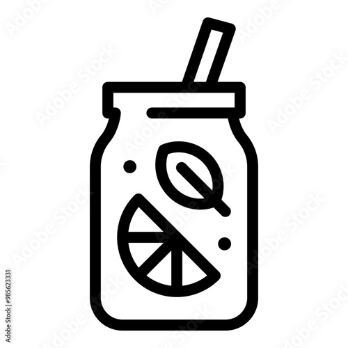 Infused water icon. Vector line icon