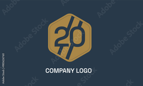 20 km road sign logo for business