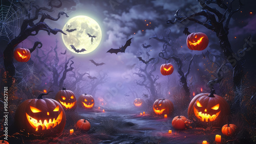 Surreal Halloween Background: A Dreamy Spookfest