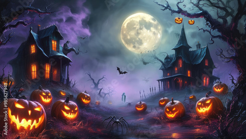 Surreal Halloween Background: A Dreamy Spookfest