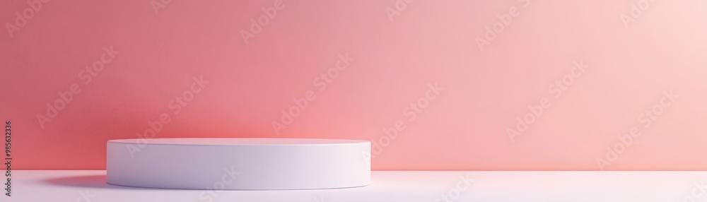 Fototapeta premium Minimalist Pink and White Product Display Stand