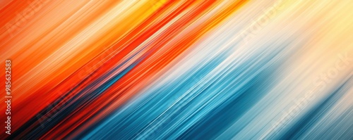 Abstract background with dynamic orange, blue, and white streaks creating a vibrant and energetic visual effect