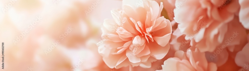 Soft Peach Flower Petals Close Up Abstract Background